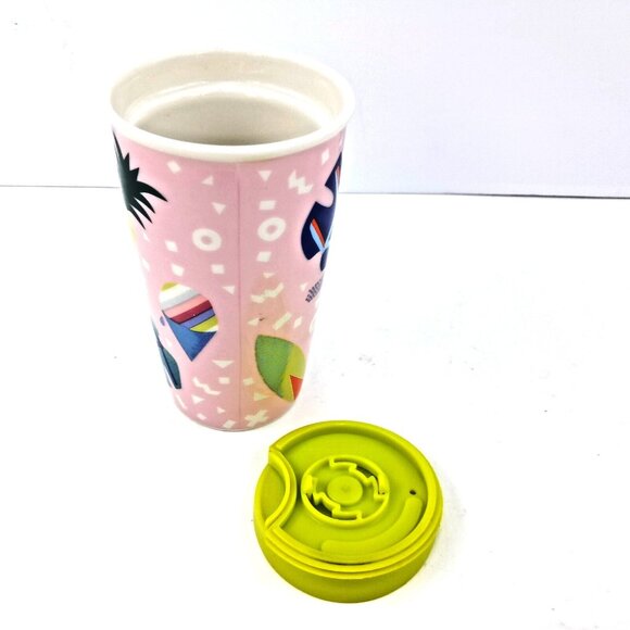 Starbucks Travel Mug Hawaii Pineapples Tree Leaves Ceramic Tumbler 12oz With Lid - Picture 6 of 7